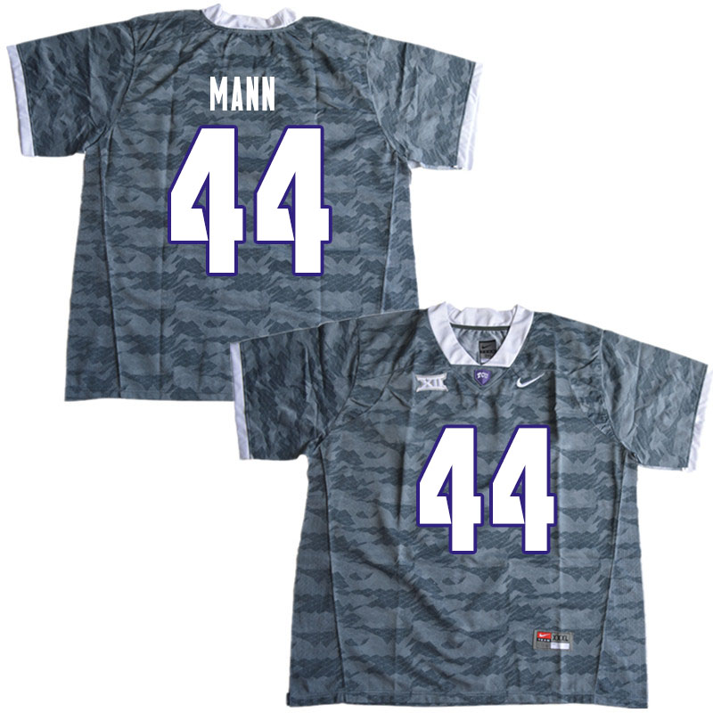 Men #44 William Mann TCU Horned Frogs College Football Jerseys Sale-Gray - Click Image to Close